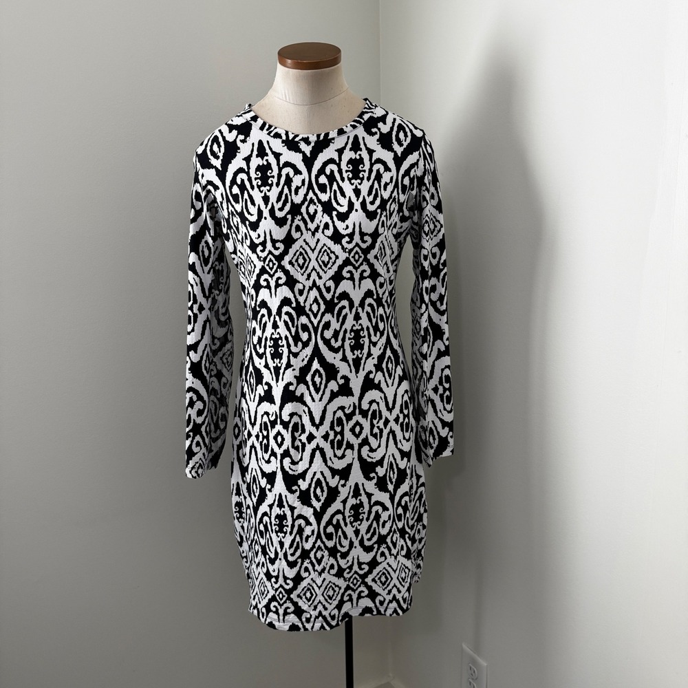 Ibkul Small Long Sleeve UPF Outdoor Athletic Dress Black & White